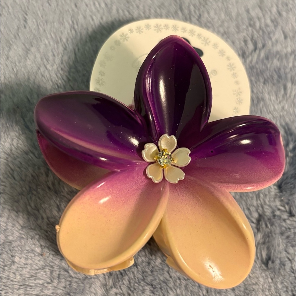 Large Purple Ombre‎ Floral Flower Hair Clip